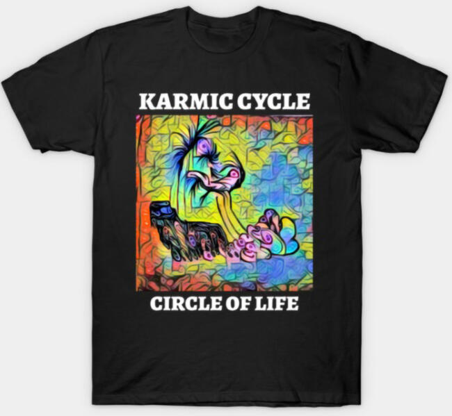 Cubism variant of my 1985 line art titled Karmic Cycle