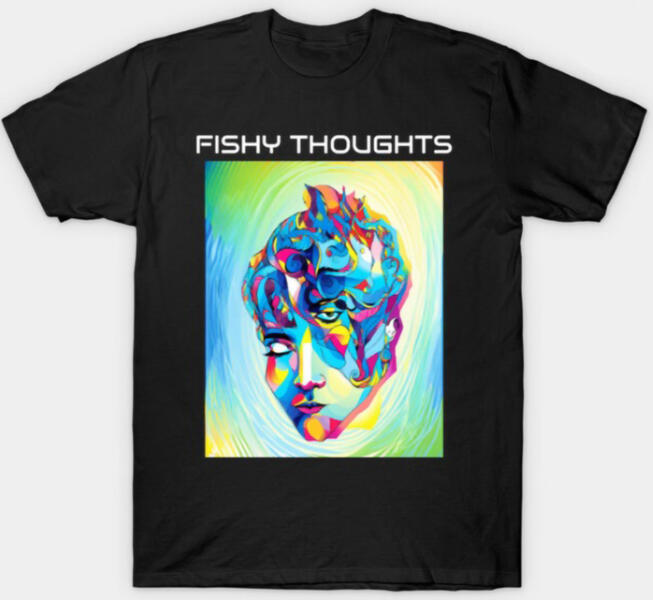 Poly art variant of my 1981 line art drawn in Borneo titled Fishy Thoughts